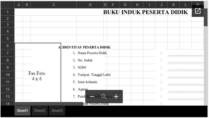 Contoh Format Buku Induk Siswa K13 Berbagai Contoh