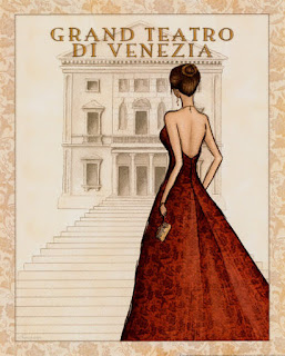 Chica vestida para el gran teatro de Venecia