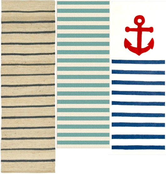 Blue Stripe Runner Rugs