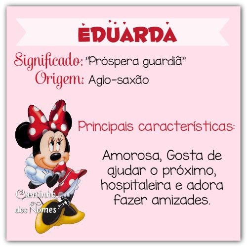 Cantinho dos Nomes Significado do Nome Eduarda Cantinho dos Nomes Significado do Nome Eduarda