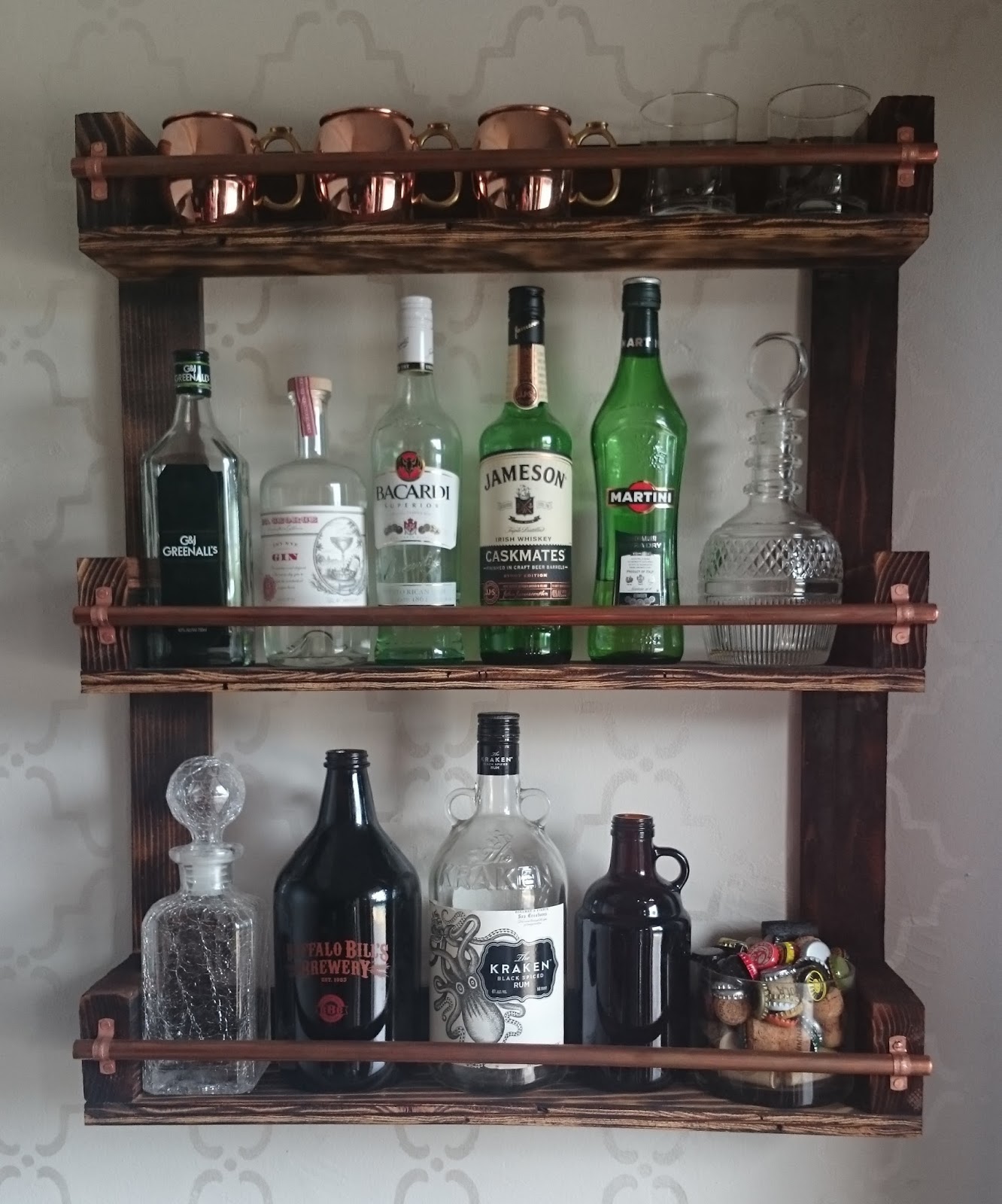 Dahlias & Hammers Whiskey Shelf