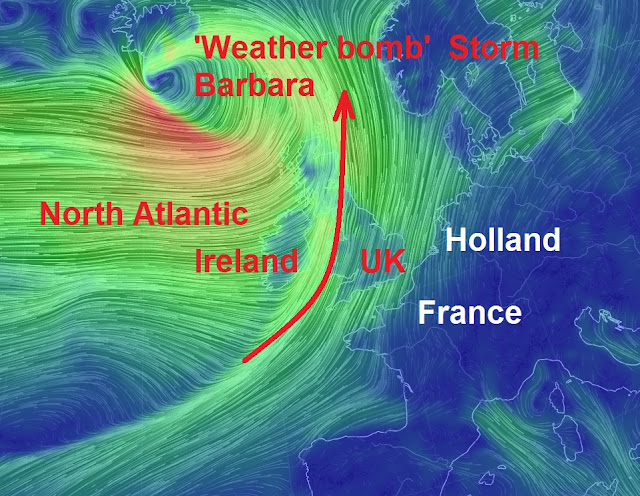 "Weather Bomb" Storm Barbara set to batter the UK with 100 mph winds  Untitled