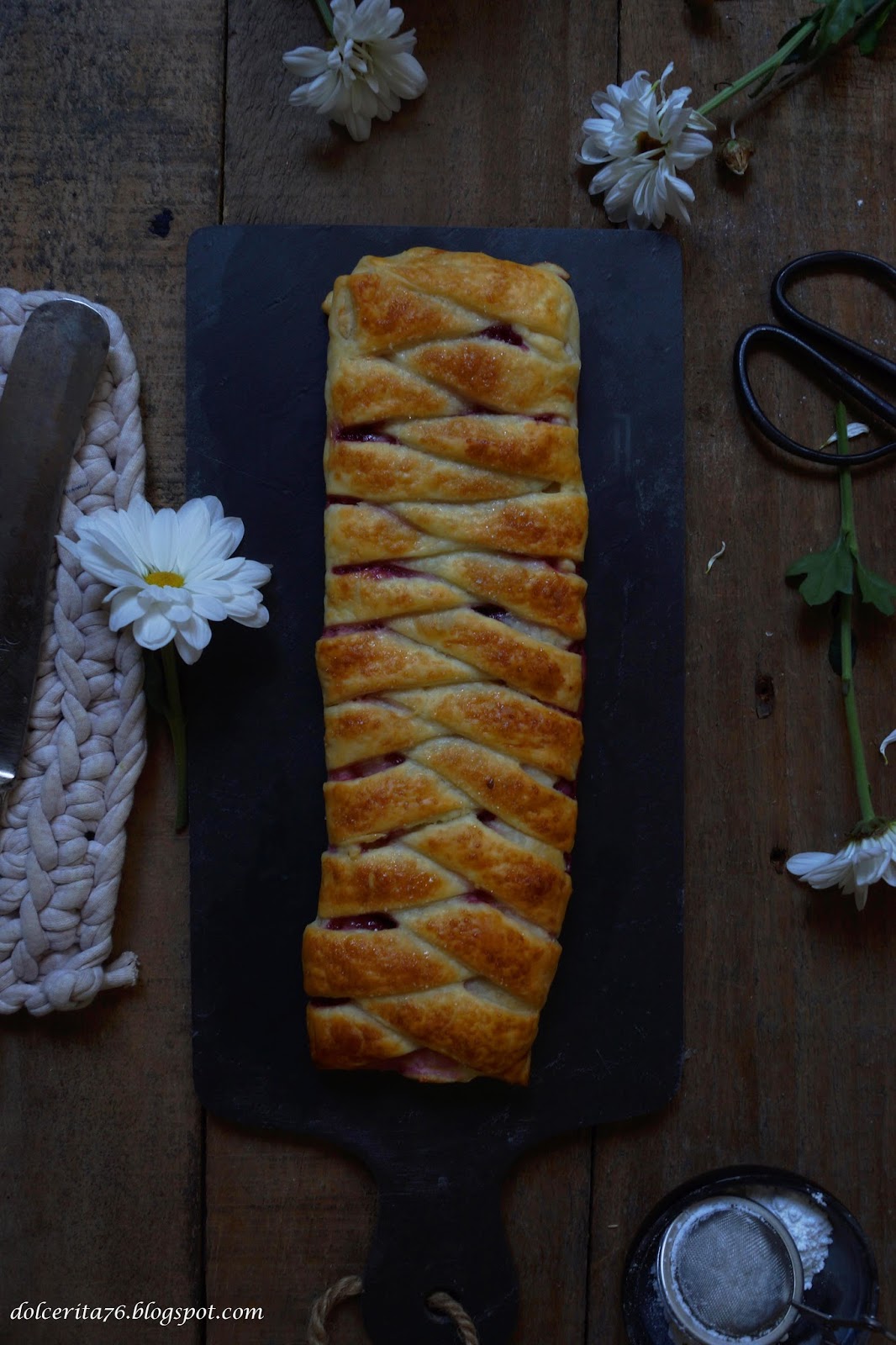 Dolce Rita Puff Pastry Braid with Cream Cheese and Cherry Compote