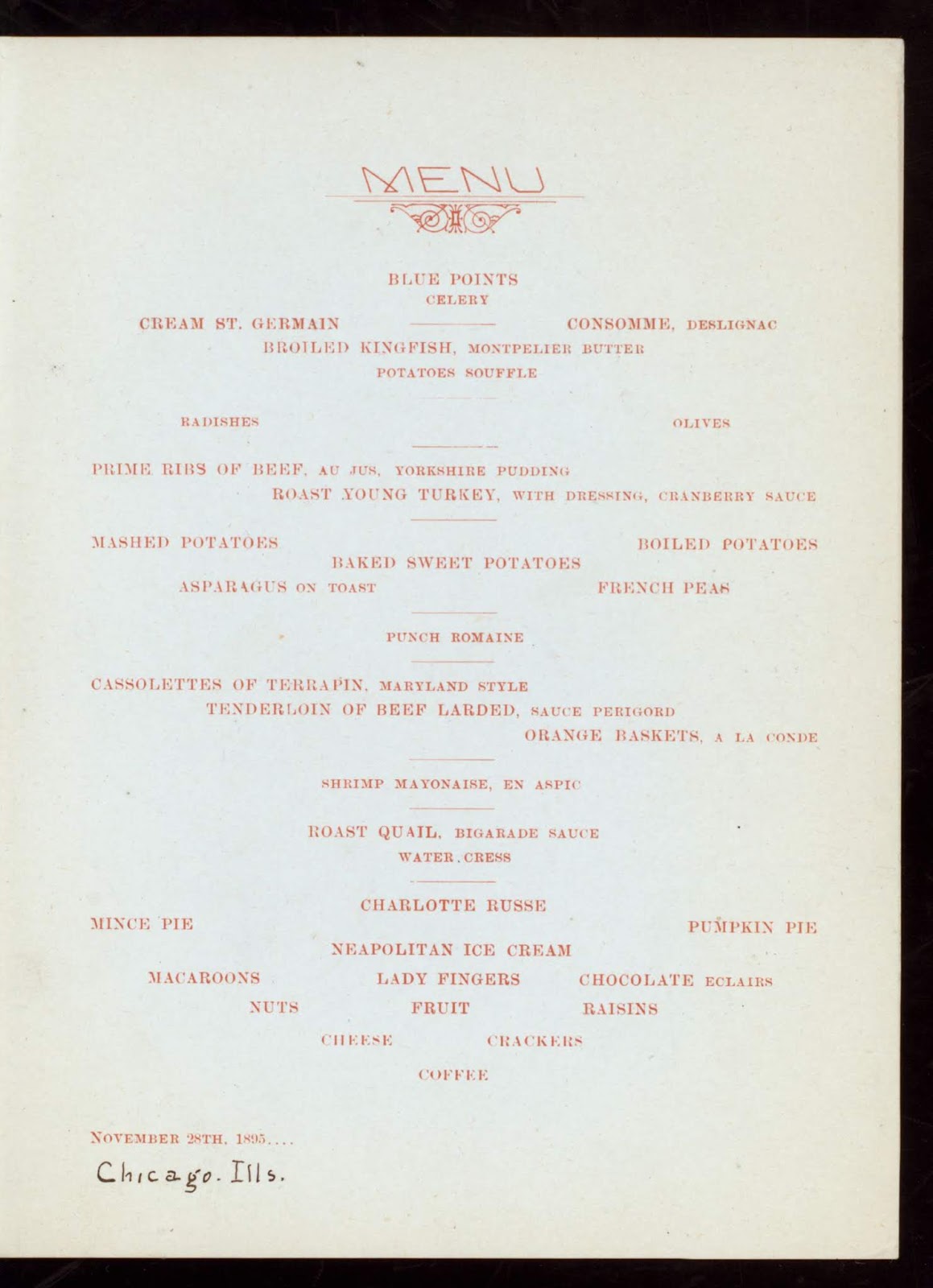 38 Vintage Thanksgiving Menus From the Late 19th Century Vintage Everyday