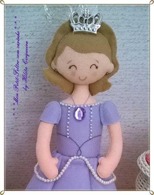 princesa Sofia em feltro enfeite de mesa-aniversário-princesa Sofia-em feltro