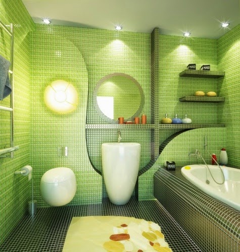 10 Baños decorados con verde - Colores en Casa