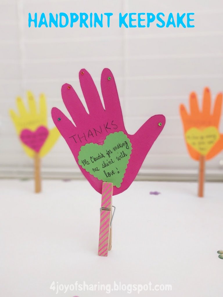 Handprint Keepsake Craft For Kids - The Joy of Sharing