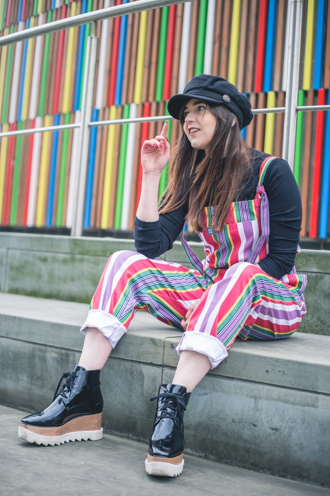 lucy and yak rainbow dungarees
