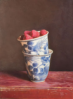 Vasijas de Porcelana con Frutas Bodegones