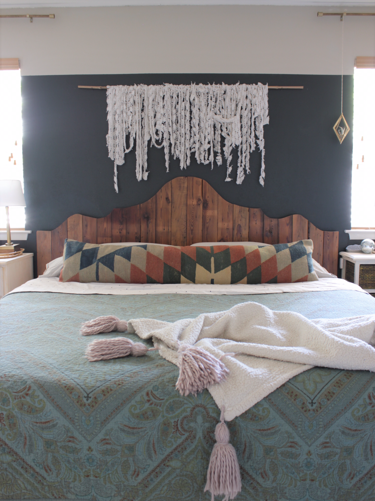 House Homemade DIY Crocheted Blanket Wall Hanging