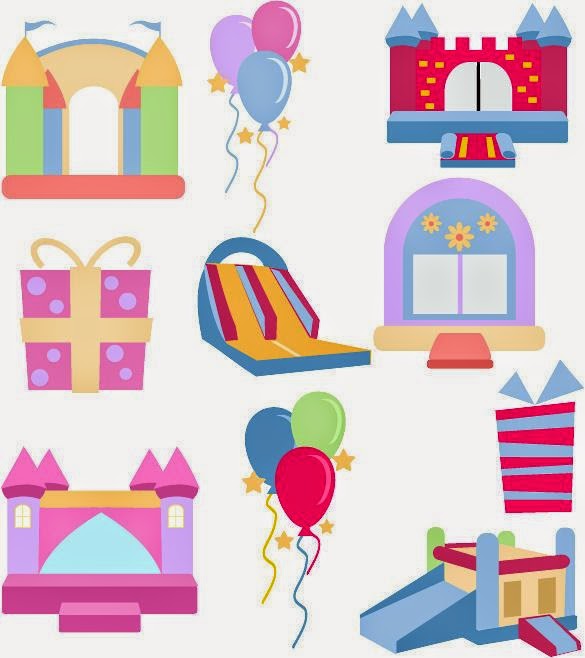 Kids in a Bounce House: Free Printable Clipart - Oh My Fiesta! in