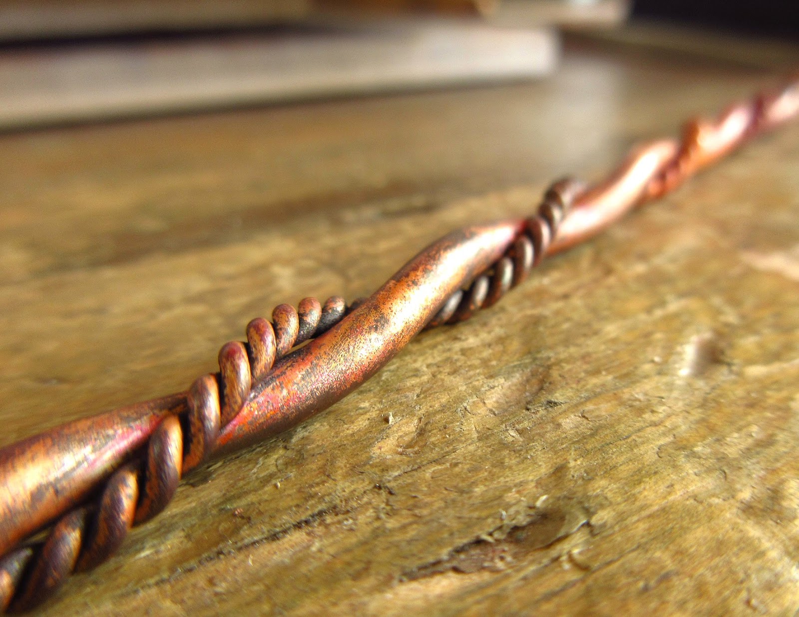 Double Twist Copper Bangle