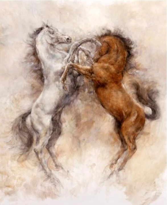 Gary Benfield 1965 | English prolific painter | The Horses