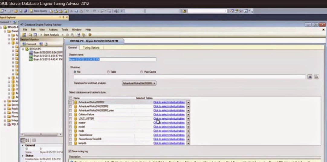 Tips for SQL Server Database Engine Tuning Advisor 2012