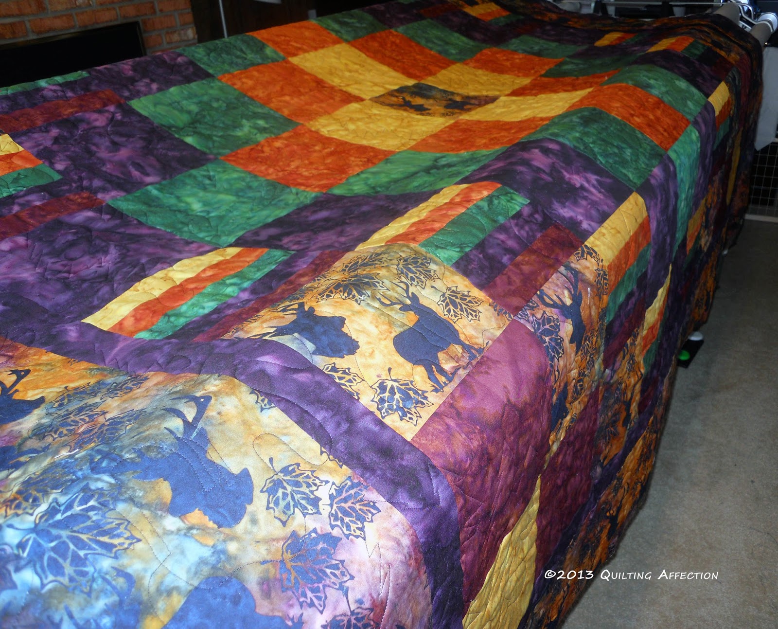 Quilting Affection Designs Deer in Minnesota Quilt Finished!