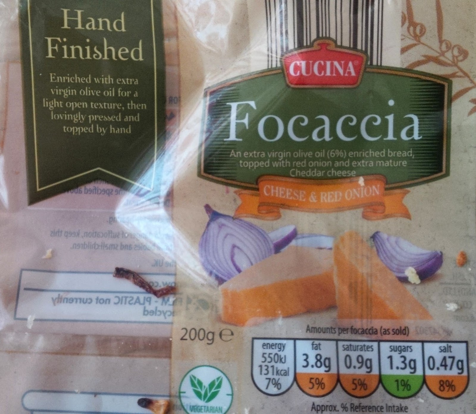 Aldi Tasted Aldi Cucina Focaccia Cheese & Red Onion