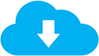 Cloud backup blue logo.