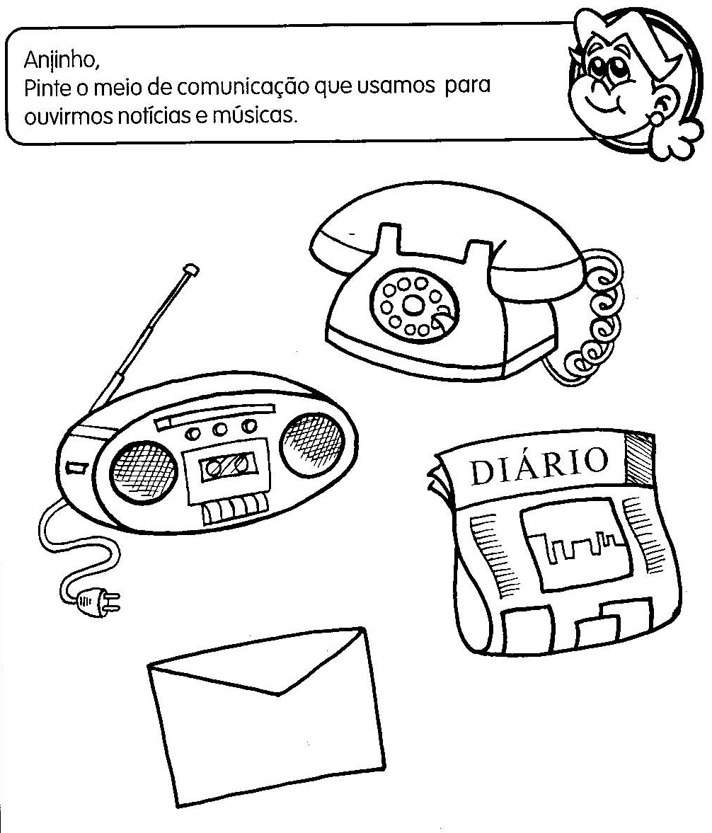 ATIVIDADES COM MEIOS DE COMUNICAÇÃO Desenhos Para Colorir ATIVIDADES COM MEIOS DE COMUNICAÇÃO Desenhos Para Colorir