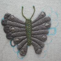 Butterfly wingtips Satin Stitch