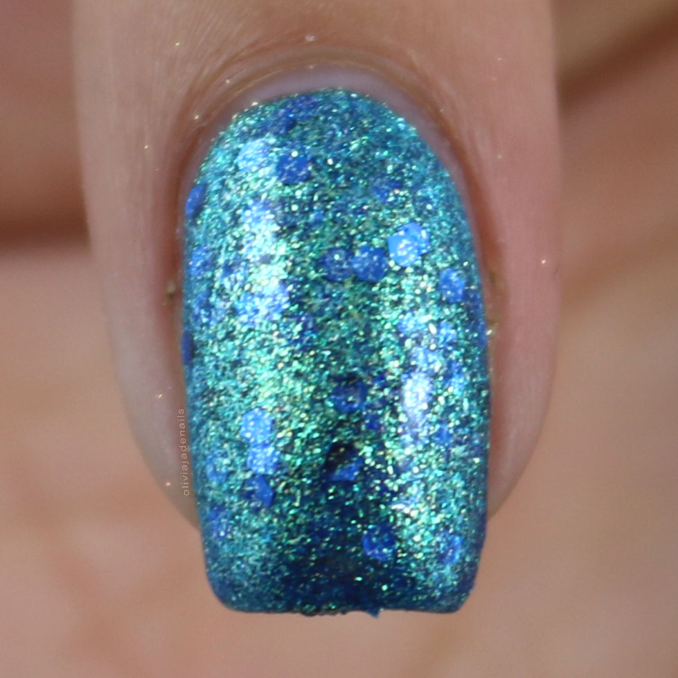 Maybelline Beaming Blue swatched by Olivia Jade Nails