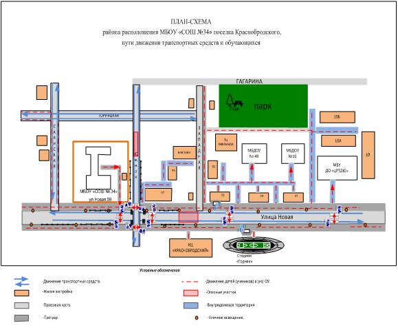 План-схема 	 Района расположения МБОУ "СОШ №34"