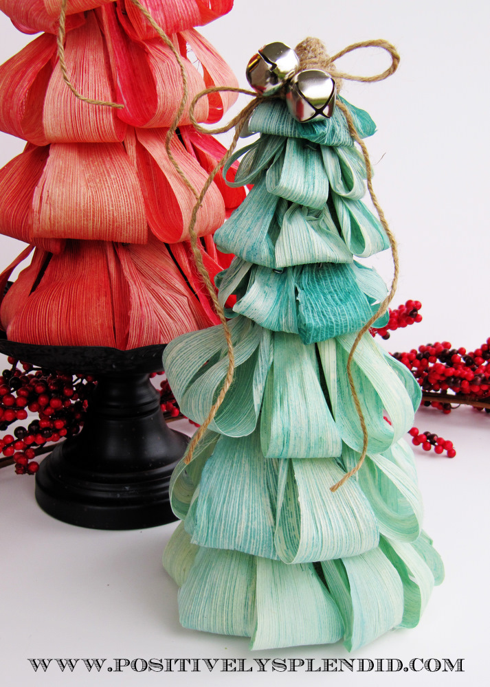 Dyed Corn Husk Christmas Tree Tutorial Positively Splendid {Crafts