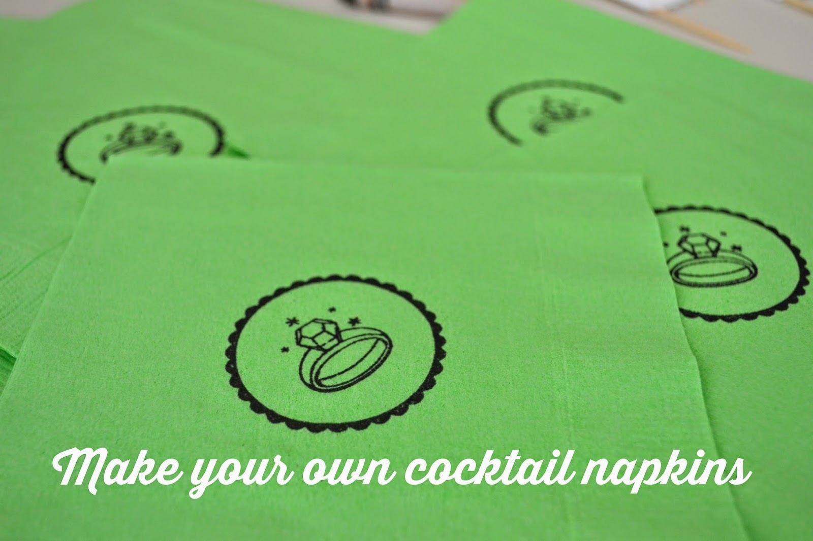 Stamp Camp DIY Cocktail Napkins