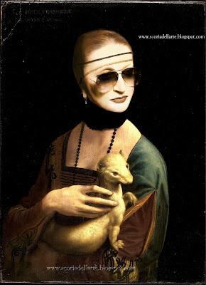 fotomontaggio di Mina in Dama con ermellino - Leonardo da Vinci