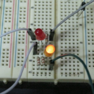 LED circuit on a breadboard