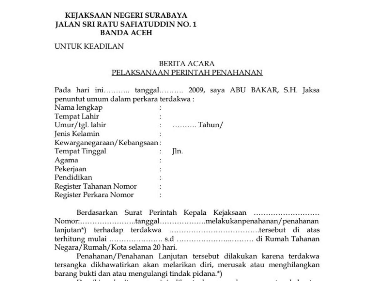 Surat Kejaksaan Lengkap Contoh Surat Edukasi