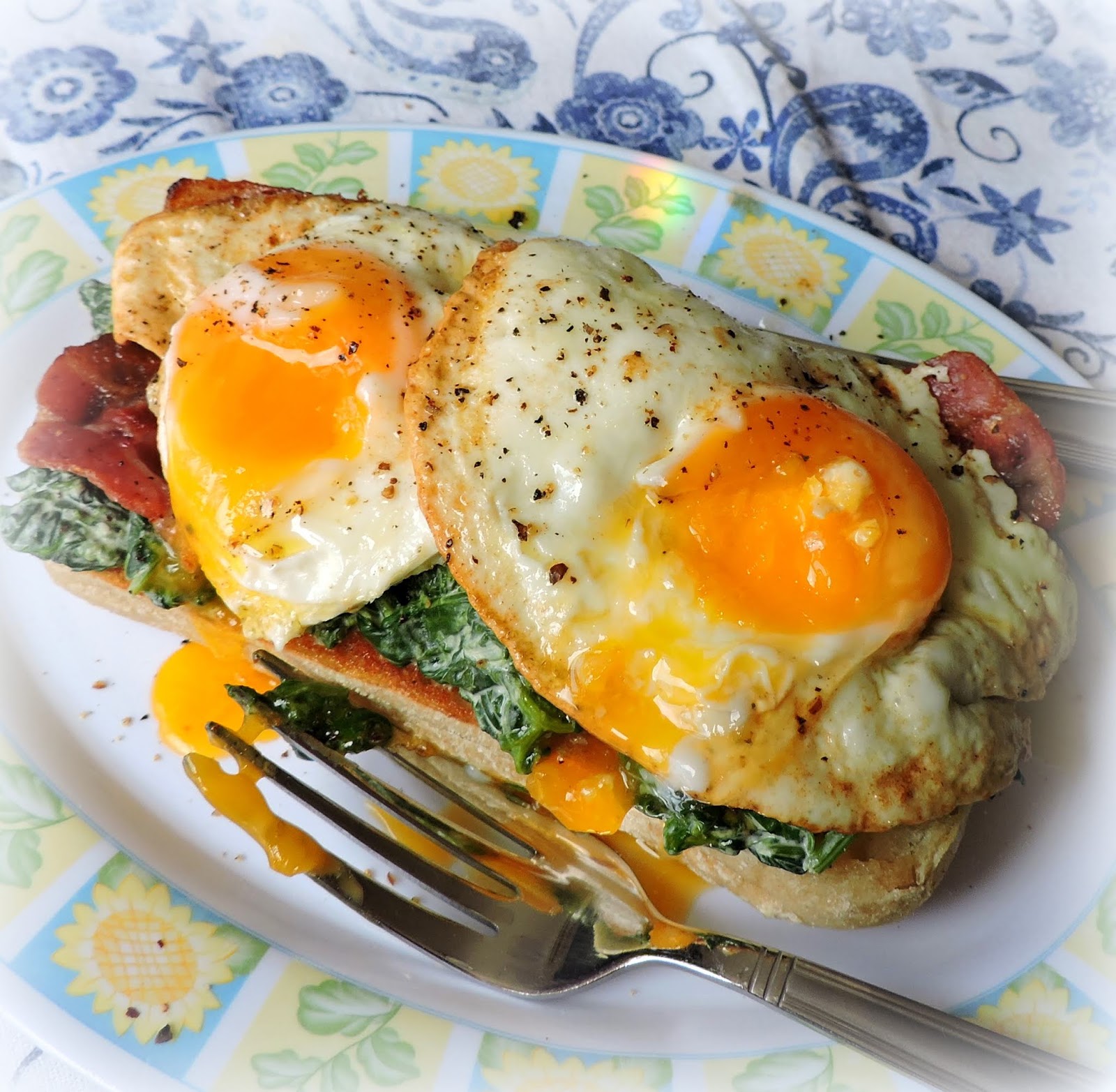 Bacon, Egg & Creamed Spinach on Toast The English Kitchen