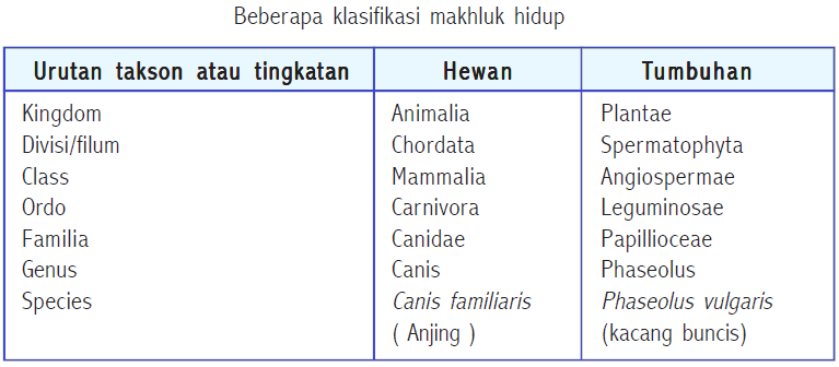 Materi ipa kelas 7 bab 2 klasifikasi makhluk hidup