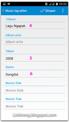 Membuat lirik lagu di android Music tag editor