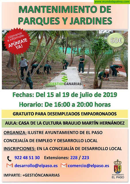 Curso de "Mantenimiento de parques y jardines" en El Paso