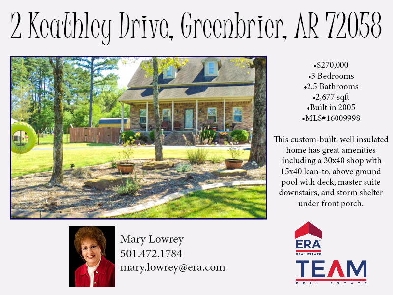 ERA TEAM Real Estate's Central AR Real Estate Blog 2 Keathley Drive