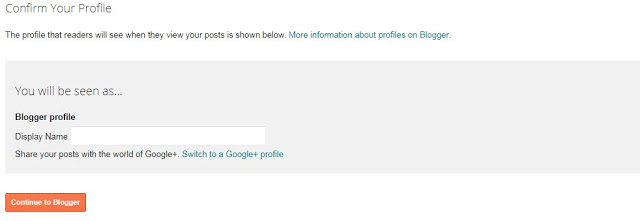start a blog- create a blogger account start a blog