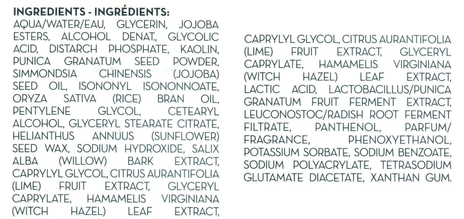KORRES | Pomegranate AHAs & Enzymes Resurfacing Mask Ingredients