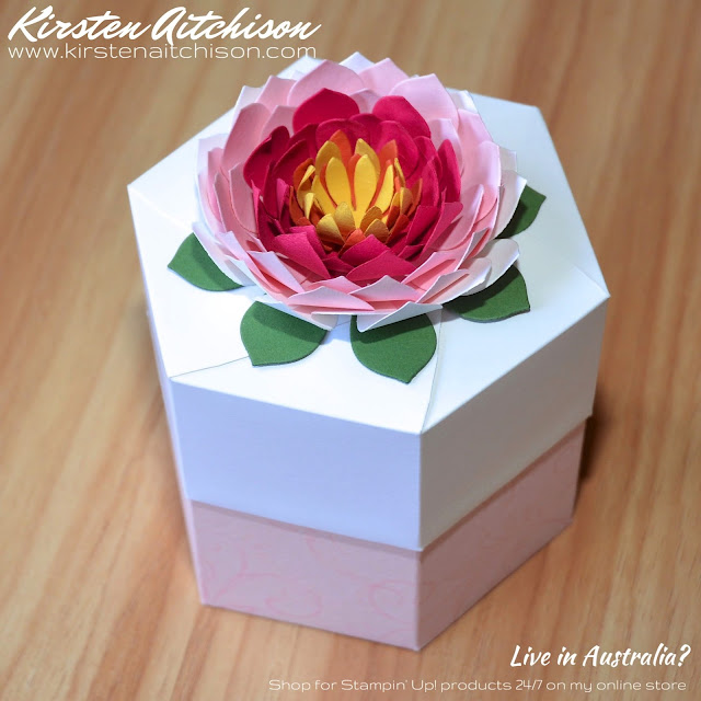 Kirsten Aitchison Handmade with Love Pink Water Lily Hexagonal Gift