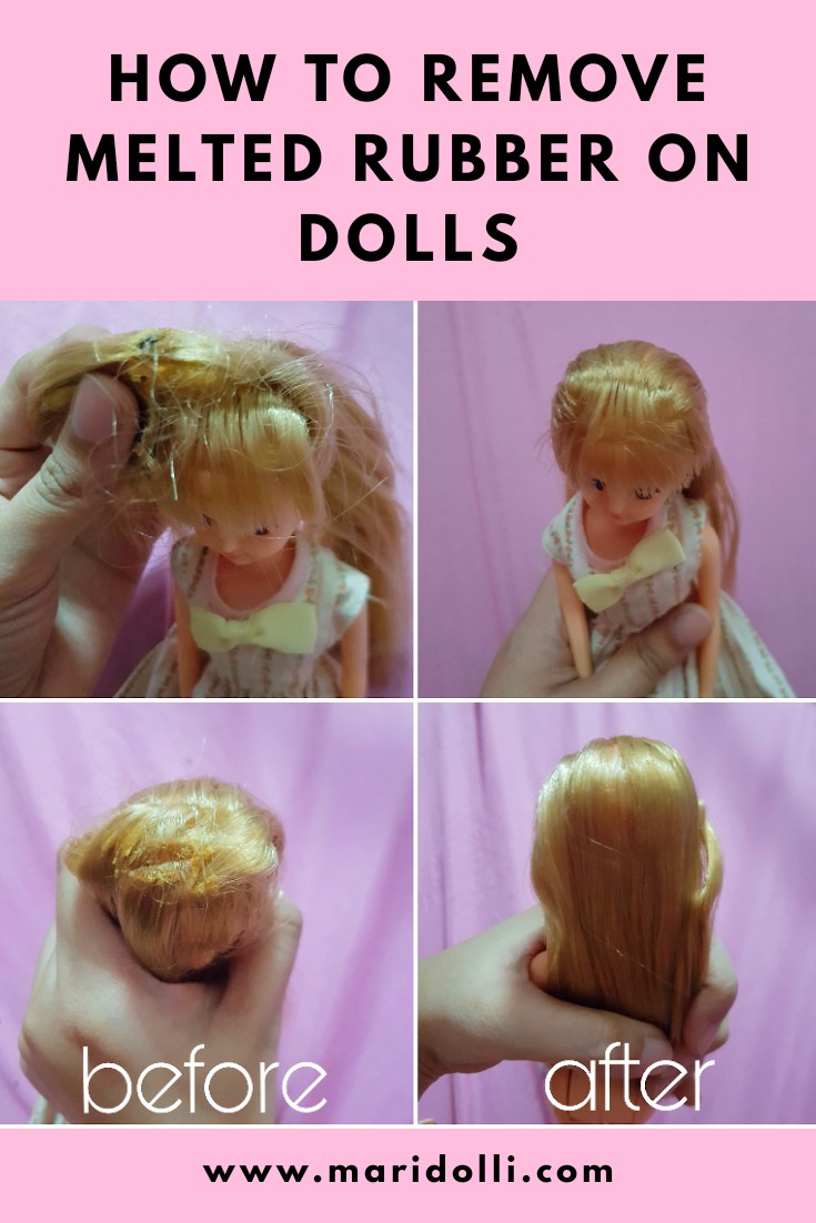 Removing Melted Rubber Band on Dolls Hair Maridolli