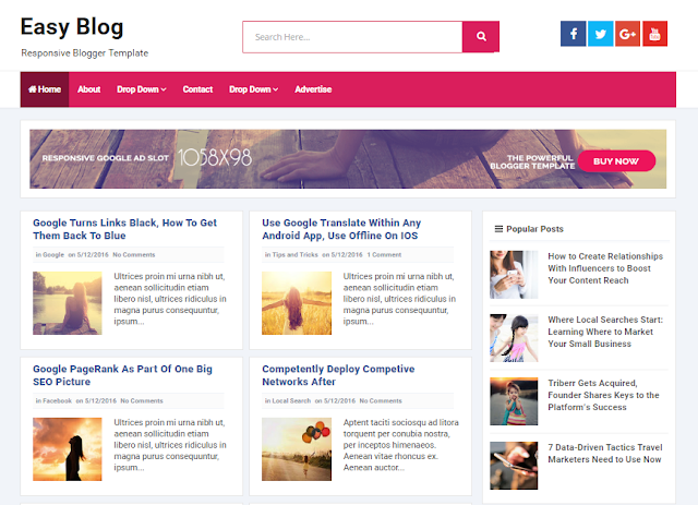 Easy Blog Easy Blog blogger template http://blogger-templatees.blogspot.com/2016/05/easy-blog.html