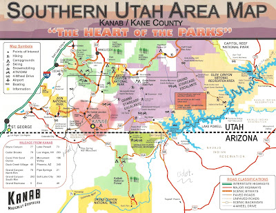 Southern Utah Area Park Map