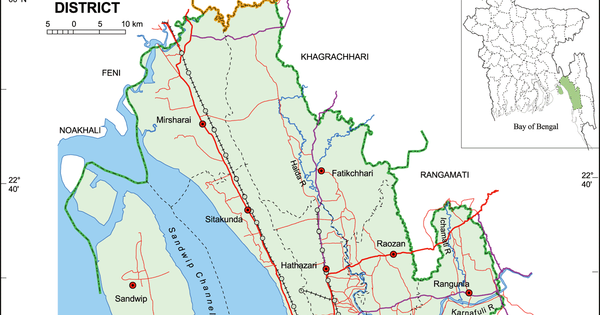 Map Of Chittagong District Maps Of Bangladesh: Chittagong District