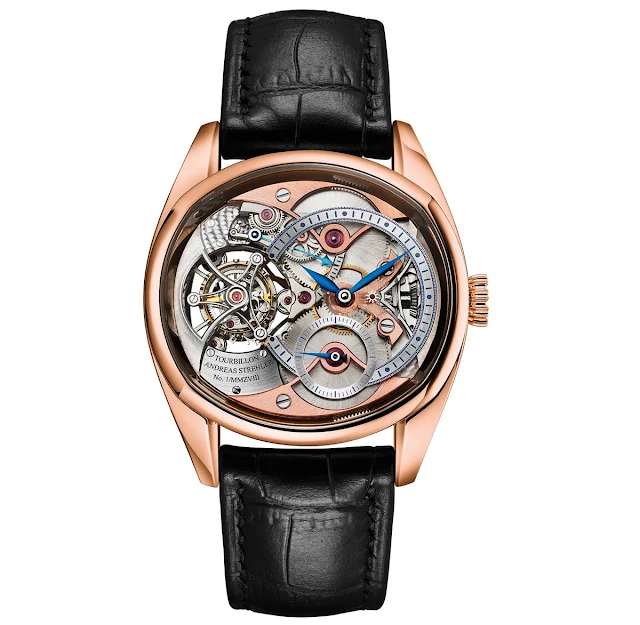 Andreas Strehler Trans-axial Remontoir Tourbillon in red gold