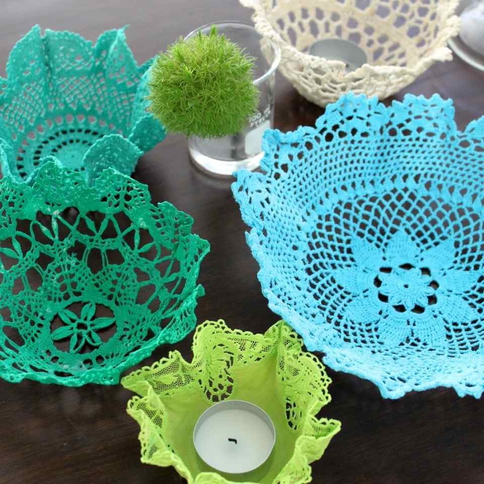 Style My Home Coloured Doily Bowls