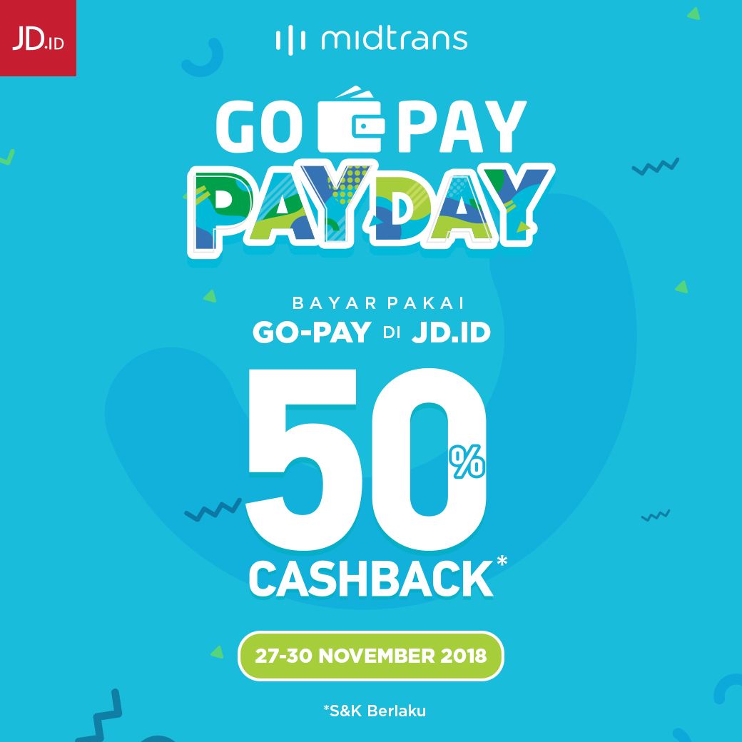 JDID - Promo Cashback 50% Pakai GOPAY (s.d 30 Nov 2018)