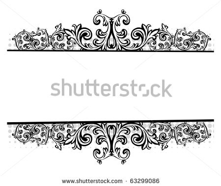 Floral Pattern Border Designs in Black and White Theme Wallpapers