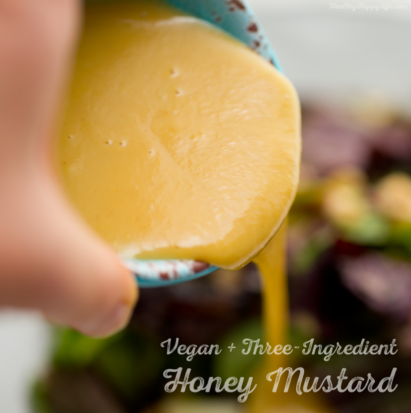 3 Ingredient Vegan Honey Mustard Dressing Healthyhappylife Com