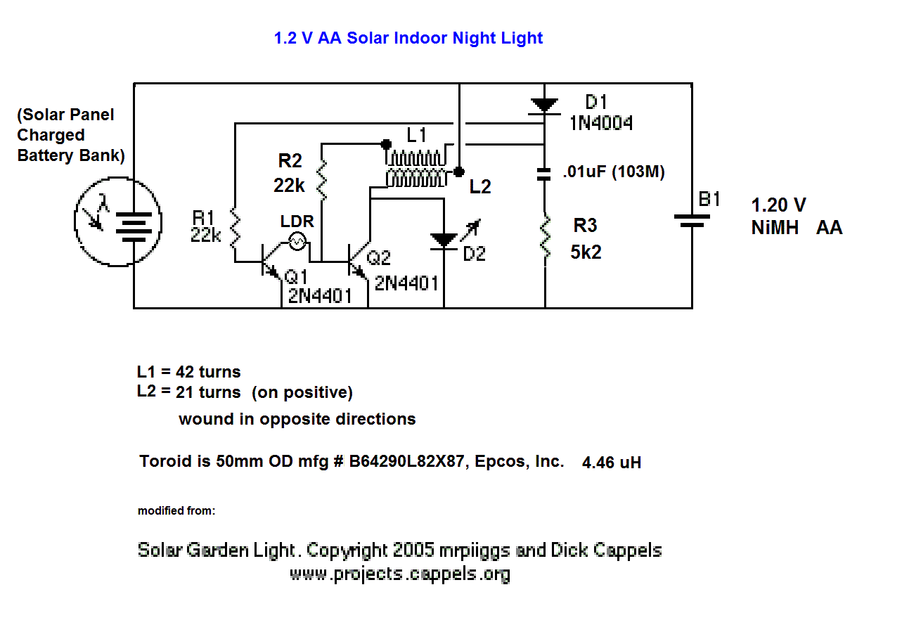 Aa Battery Solar Charger Circuit Diagram