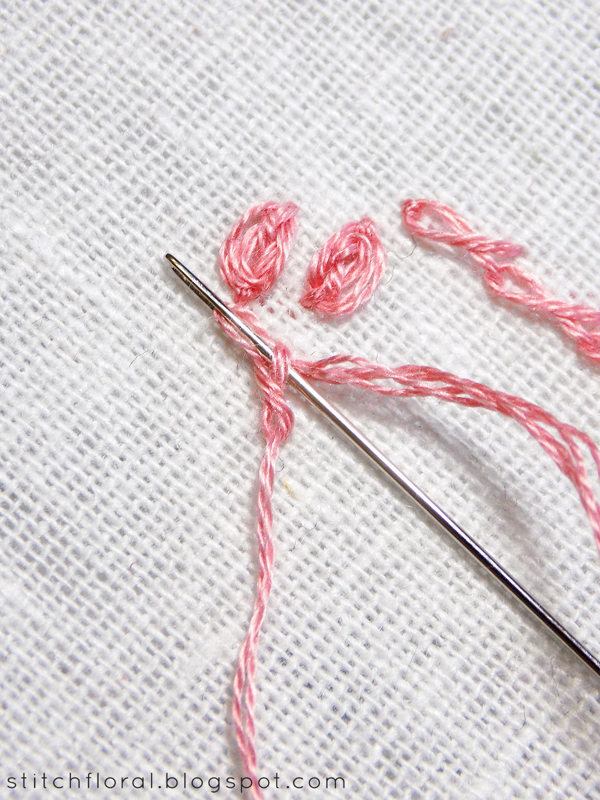 Twisted chain stitch, Rosette chain stitch and Oyster stitch learn 3