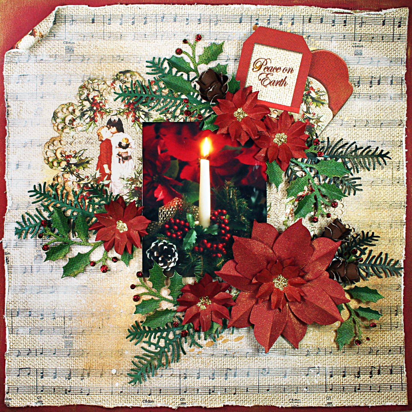 FabScraps Christmas Memories Kisses 12 x 12 paper pack of 25